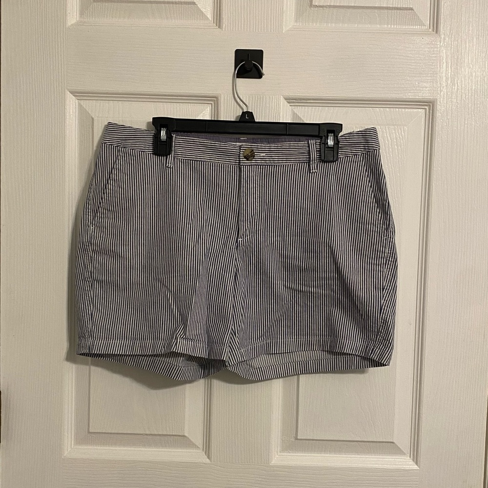 Classic Striped Women's Shorts, Navy Blue & White, Size 12, NWOT Never Worn